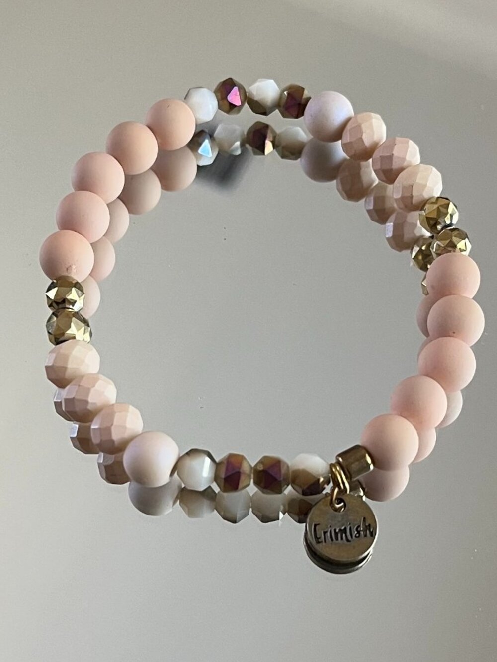 Erimish Peaches Beaded Stretch Stackable Bracelet